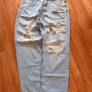 High-Rise Light Wash Distressed Women’s Jeans
